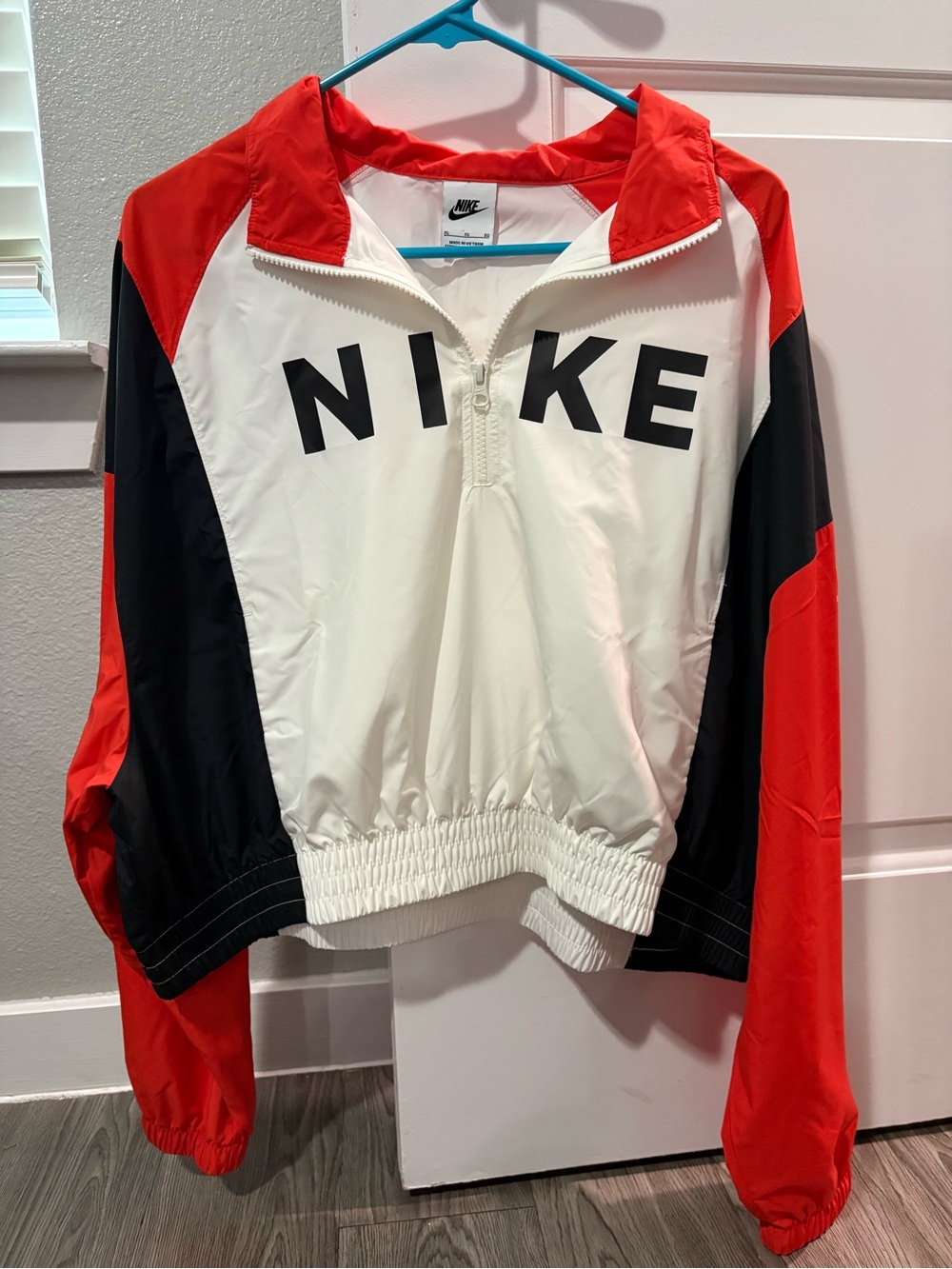 Nike Orange Black White Half-Zip Windbreaker